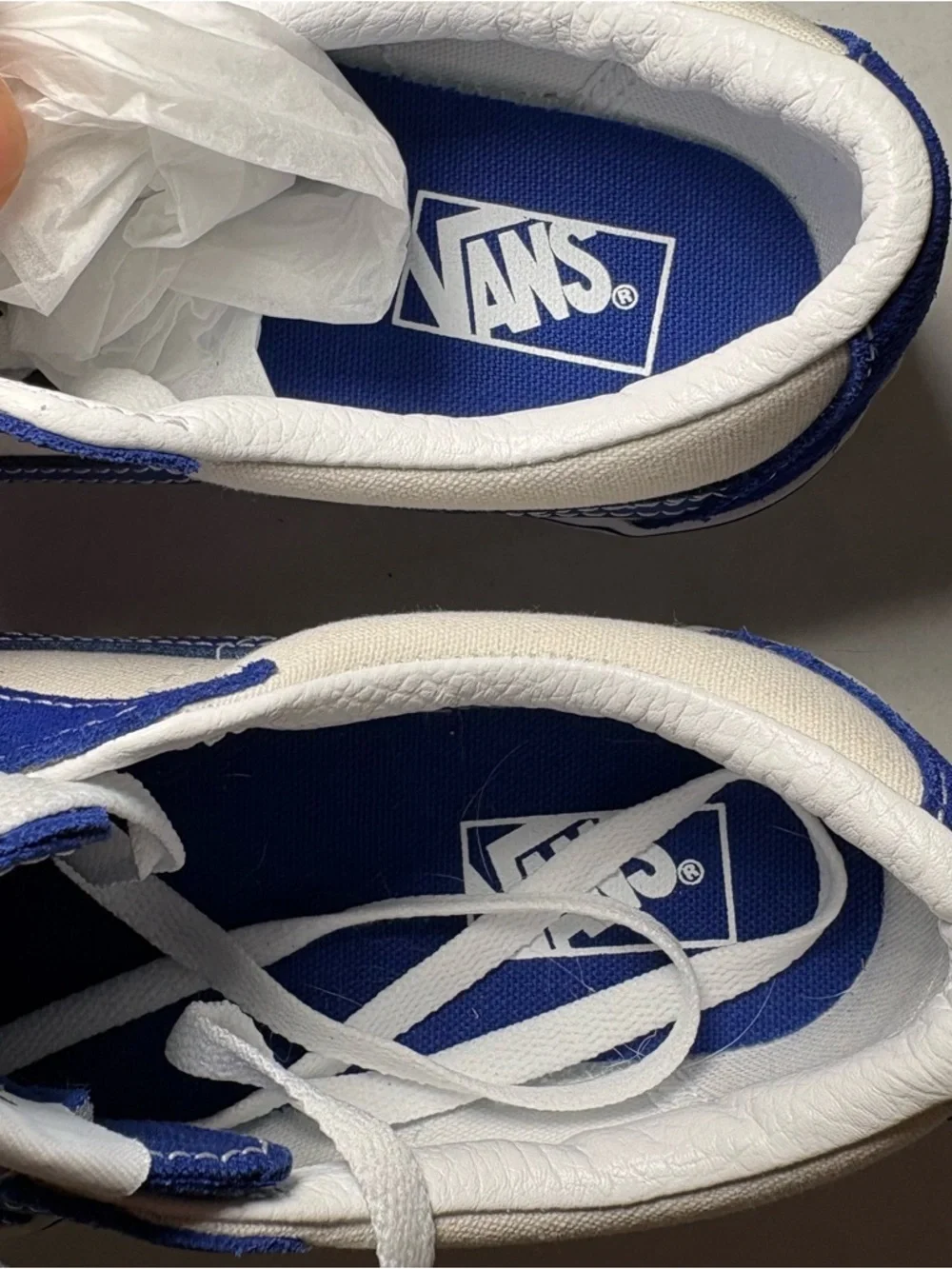 NEW Vans Low Sk8 Skate Shoes Sneakers Blue Cream Kids Youth 3